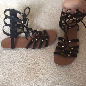 Black Gladiator Sandals